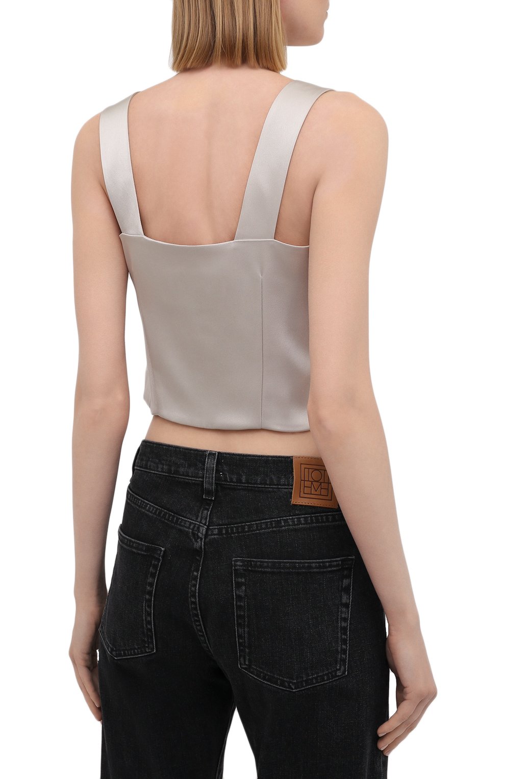 Топ NANUSHKA бежевого цвета по цене 59950 руб., арт. PETRA_SILVER TAUPE_SLIP SATIN, фото 4 Топ NANUSHKA, арт. PETRA_SILVER TAUPE_SLIP SATIN, фото 4