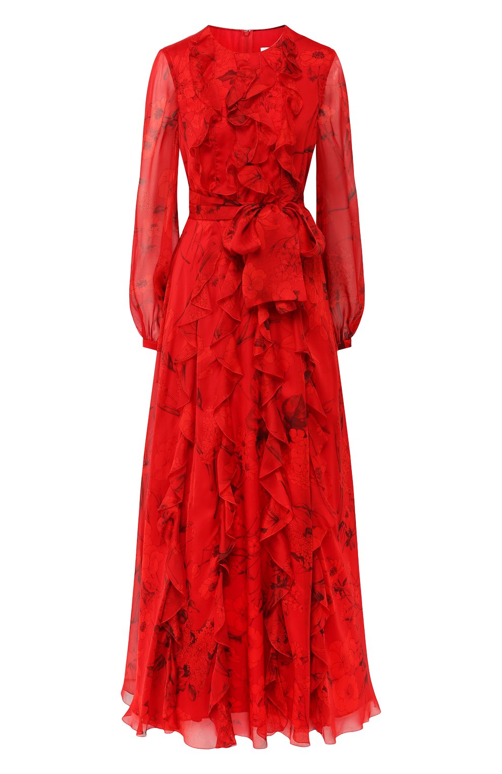 Шелковое платье VALENTINO красного цвета по цене 831500 руб., арт. SB3VD9E04PG, фото 1 Шелковое платье VALENTINO, арт. SB3VD9E04PG, фото 1