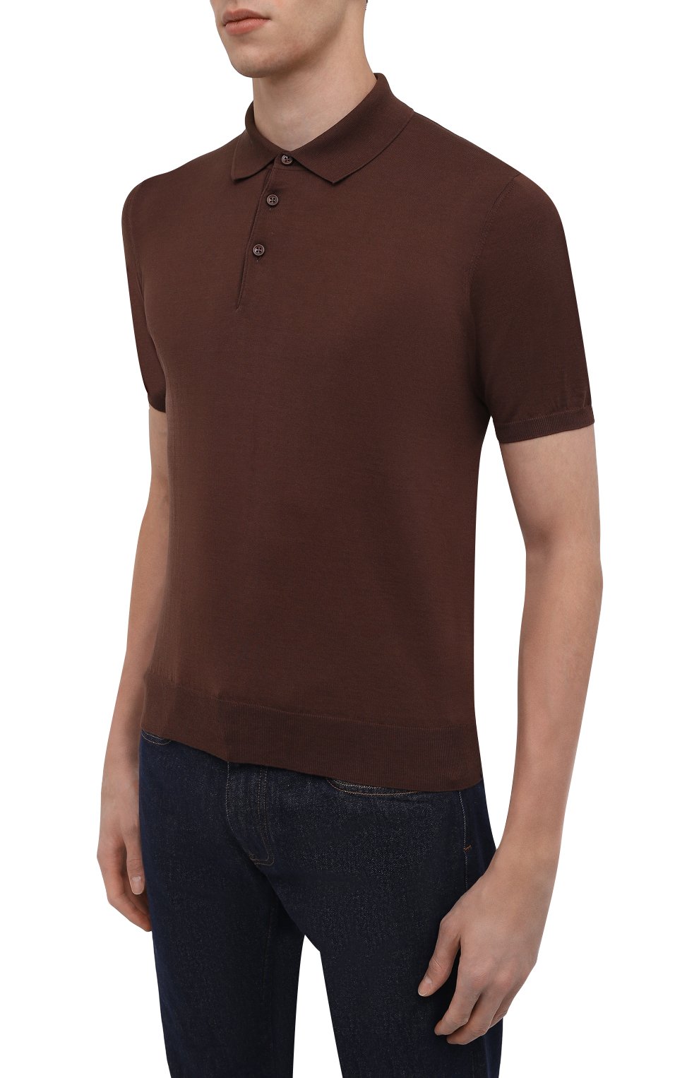 Хлопковое поло FIORONI коричневого цвета по цене 45050 руб., арт. MK20241C7, фото 3 Хлопковое поло FIORONI, арт. MK20241C7, фото 3