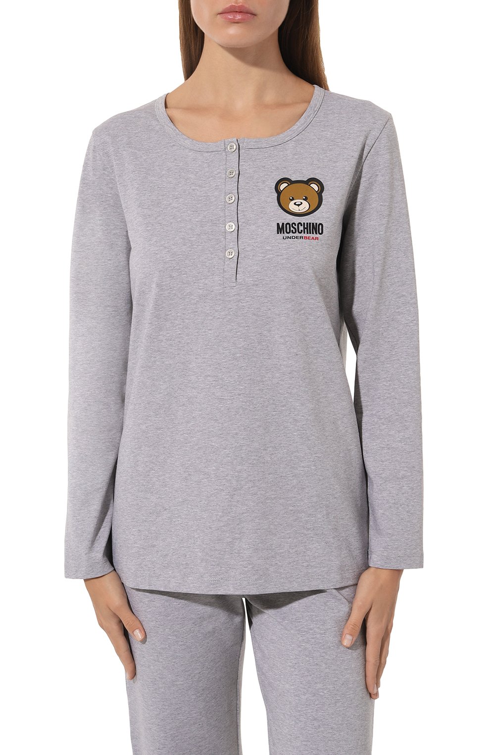 Хлопковая пижама MOSCHINO серого цвета по цене 23150 руб., арт. 232V6/A7889/4411, фото 3 Хлопковая пижама MOSCHINO, арт. 232V6/A7889/4411, фото 3