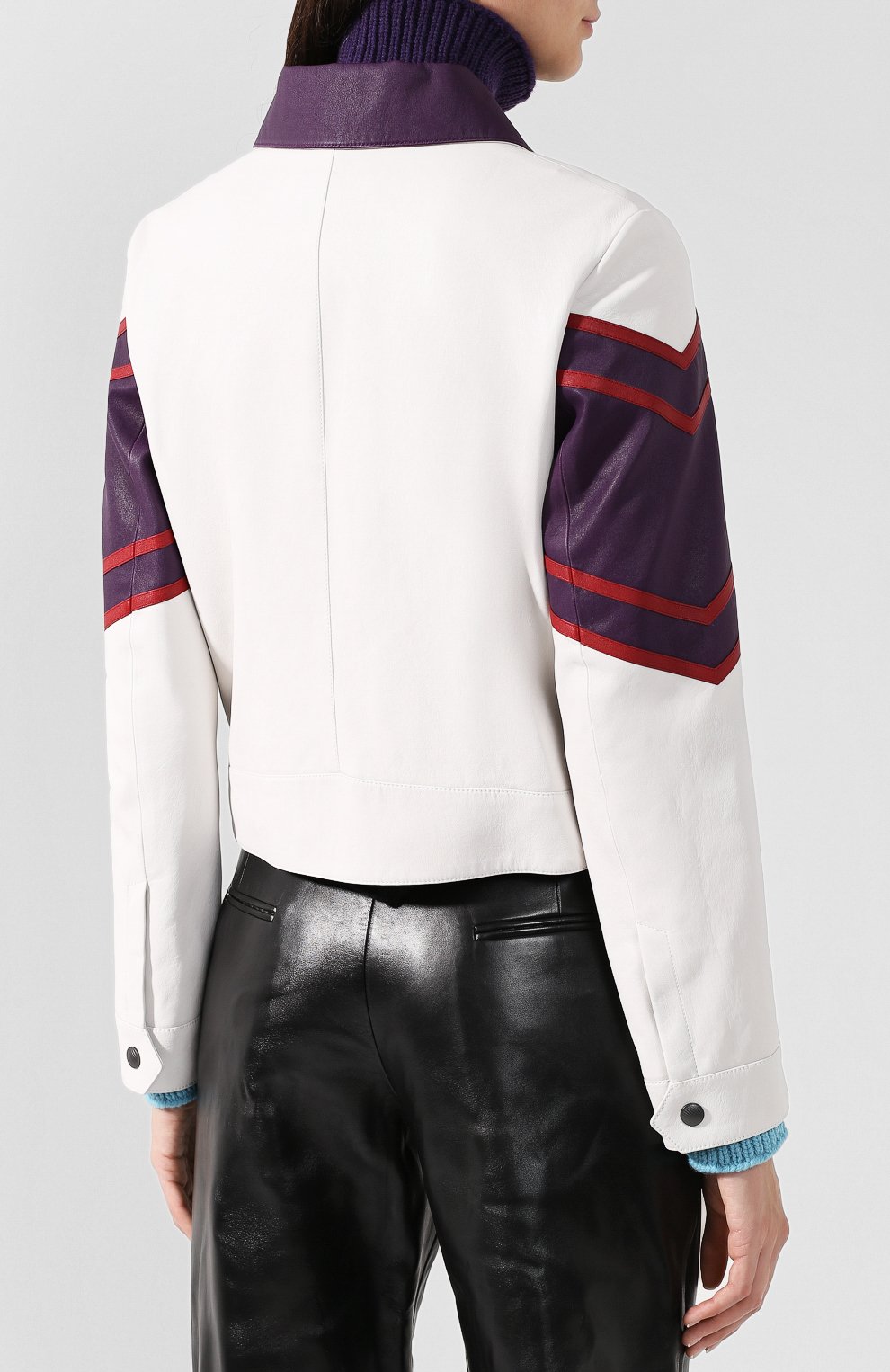 Кожаная куртка с контрастной отделкой и воротником-стойкой BOTTEGA VENETA, арт. 513821/VELY0, фото 4