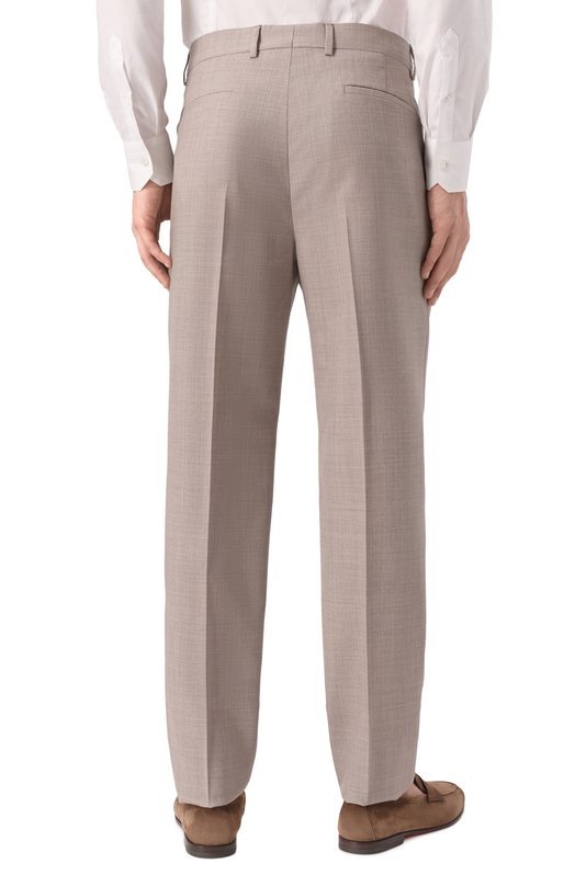 Шерстяные брюки Brunello Cucinelli MB407E1450 Бежевый  MB407E1450 Фото 4