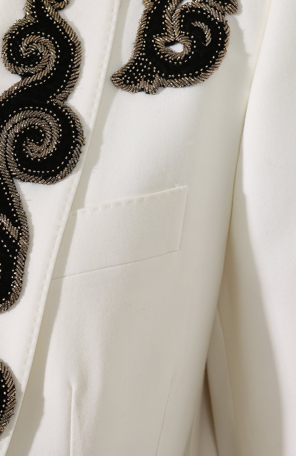 Шерстяной жакет DOLCE & GABBANA белого цвета по цене 624000 руб., арт. F295TZ/FUCCS, фото 5 Шерстяной жакет DOLCE & GABBANA, арт. F295TZ/FUCCS, фото 5