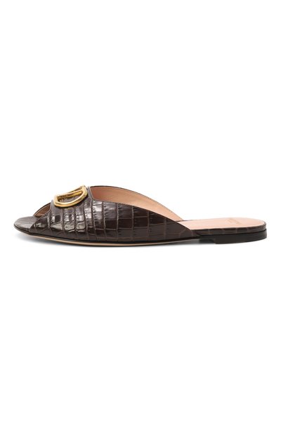 Кожаные шлепанцы vlogo signature VALENTINO коричневого цвета по цене 89950 руб., арт. 8W0S0PI7/LUR, фото 4 Кожаные шлепанцы vlogo signature VALENTINO, арт. 8W0S0PI7/LUR, фото 4