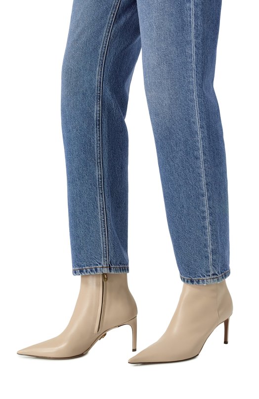 Кожаные ботильоны Devotion 75 Dolce & Gabbana CT1083/AP412 Бежевый  CT1083/AP412 Фото 2