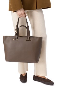 Женская сумка-тоут furla duetto large FURLA хаки цвета, арт. WB01453/BX3169 | Фото 2 (Материал сплава: Проставлено; Размер: large; Драгоценные камни: Проставлено; Материал: Натуральная кожа)