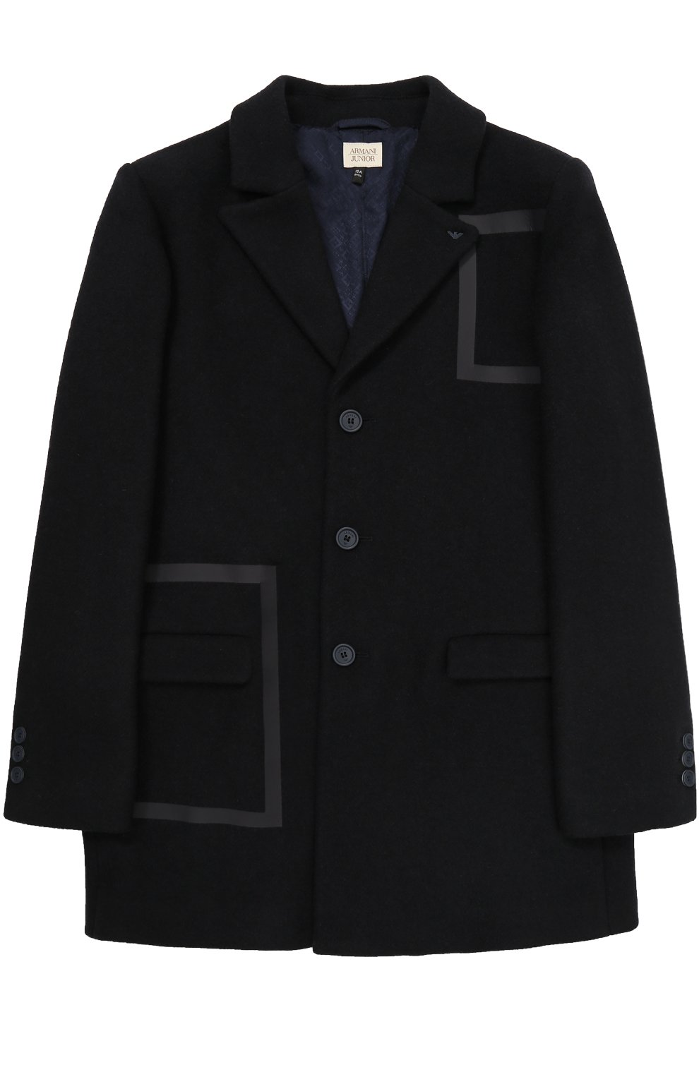 Пальто прямого кроя на трех пуговицах ARMANI JUNIOR, арт. 6Y4L02/4N1RZ/11A-16A, фото 1