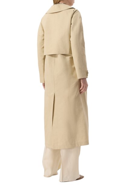 Тренч из хлопка и льна YVES SALOMON, арт. 25EYM03515C0LI/A2235, фото 4