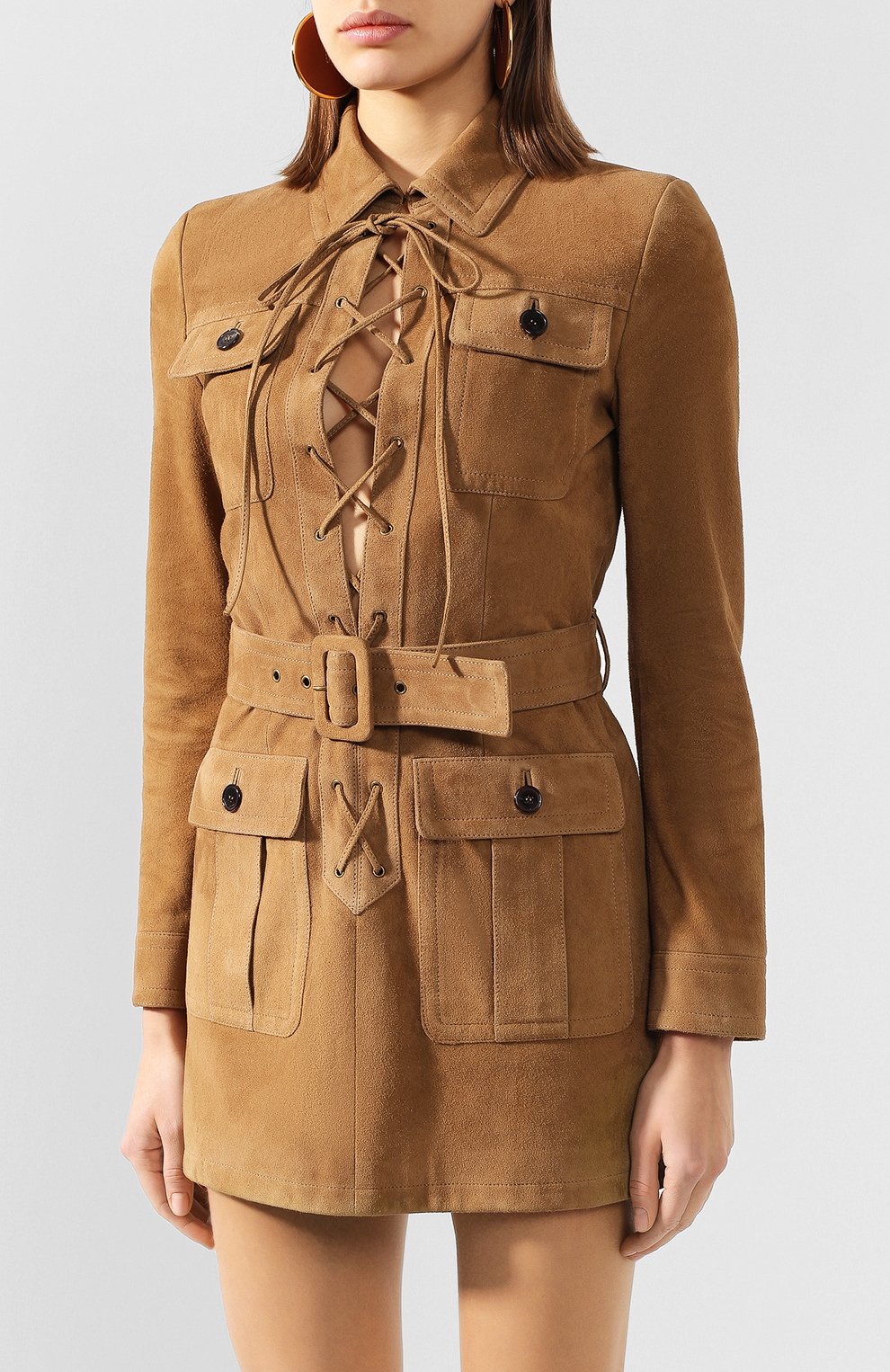 Замшевое платье SAINT LAURENT, арт. 613645/YCAU2, фото 3