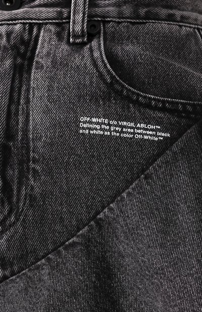 Джинсовая юбка OFF-WHITE серого цвета по цене 48400 руб., арт. 0WYF001S20DEN0020700, фото 5 Джинсовая юбка OFF-WHITE, арт. 0WYF001S20DEN0020700, фото 5