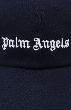 Мужская хлопковая бейсболка PALM ANGELS темно-синего цвета, арт. PMLB003F21FAB0024601 | Фото 4 (Материал: Текстиль, Хлопок; Материал сплава: Проставлено; Нос: Не проставлено)