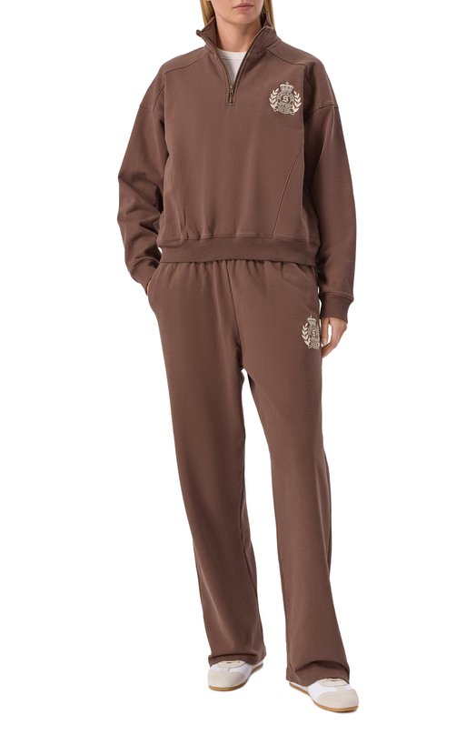 Хлопковые брюки Sporty and Rich PA05565243BR03 Коричневый  PA05565243BR03 Фото 2