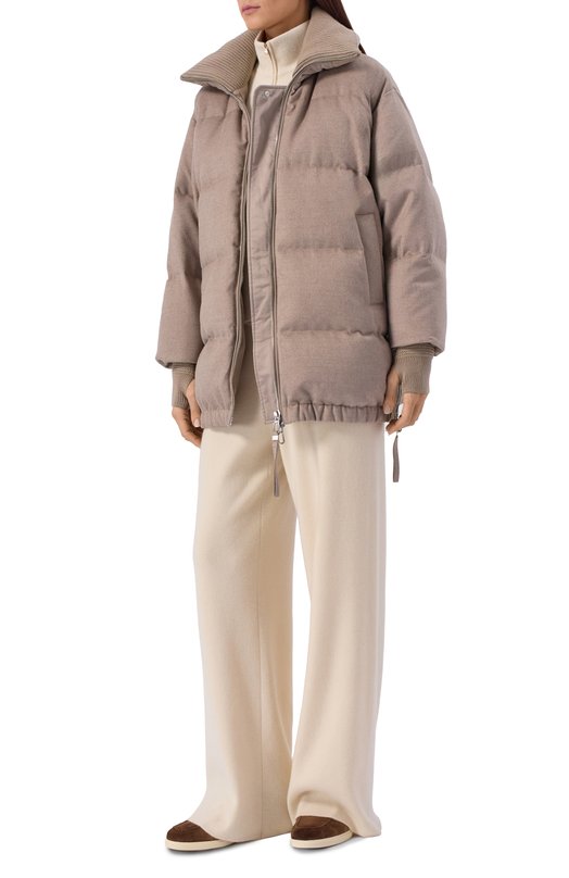 Пуховик из шерсти и вискозы Duno BLANCA/PRAT0 MESTRE Бежевый  BLANCA/PRAT0 MESTRE Фото 2