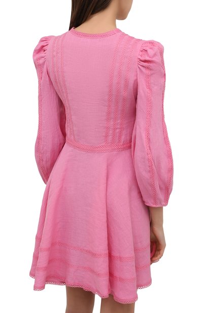 Льняное платье A MERE CO розового цвета по цене 53050 руб., арт. AMC-RSS22-001PP, фото 4 Льняное платье A MERE CO, арт. AMC-RSS22-001PP, фото 4