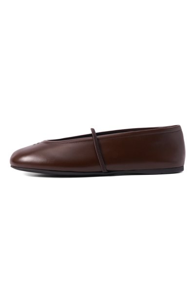 Кожаные балетки MIU MIU коричневого цвета по цене 117500 руб., арт. 5F334EF005/070, фото 4 Кожаные балетки MIU MIU, арт. 5F334EF005/070, фото 4