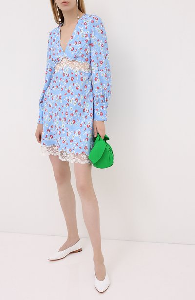 Платье из вискозы MIU MIU голубого цвета по цене 170000 руб., арт. MF3598-1WBE-F0076, фото 2 Платье из вискозы MIU MIU, арт. MF3598-1WBE-F0076, фото 2