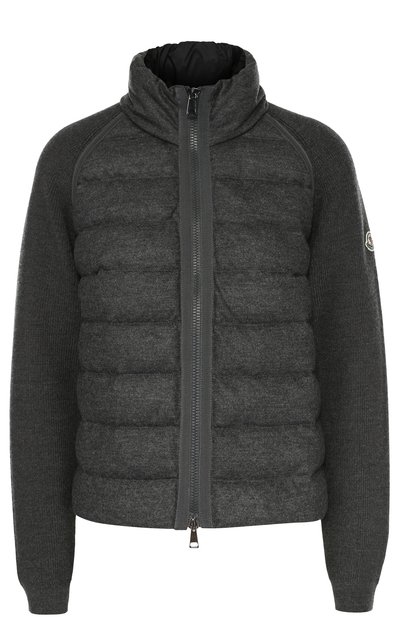 Пуховик прямого кроя с шерстяными рукавами MONCLER, арт. B2-093-94740-00-98142, фото 1