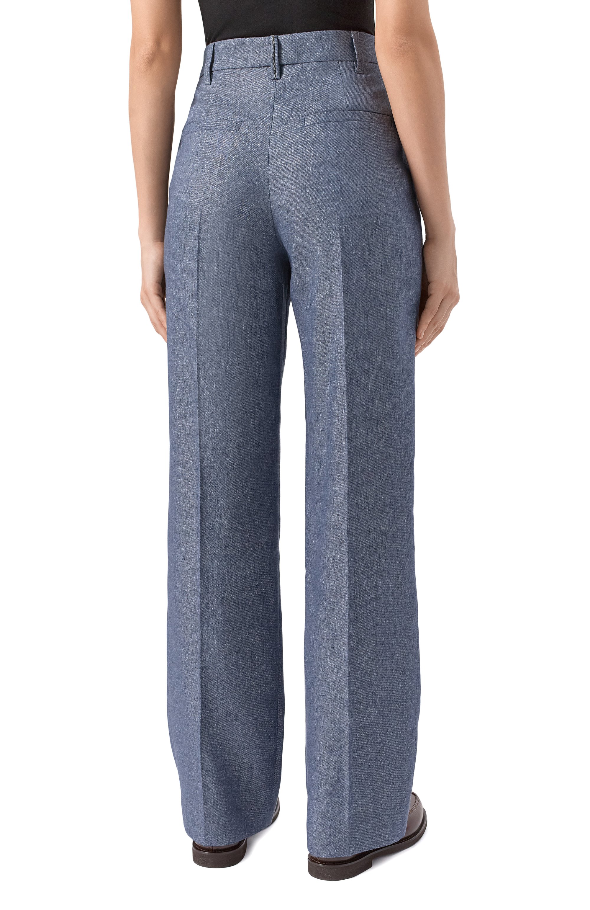 Брюки изо льна и шерсти BRUNELLO CUCINELLI, арт. MP510P9019, фото 4