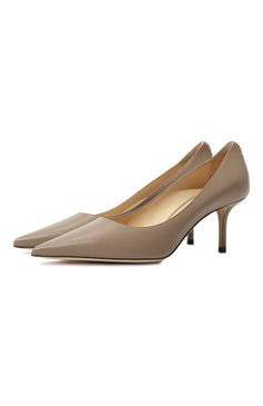 Женские кожаные туфли love 65 JIMMY CHOO бежевого цвета, арт. L0VE65/ZNU | Фото 1 (Материал сплава: Проставлено; Каблук высота: Средний; Подошва: Плоская; Драгоценные камни: Проставлено; Материал внутренний: Натуральная кожа; Каблу�к тип: Шпилька; Материал внешний: Натуральная кожа)