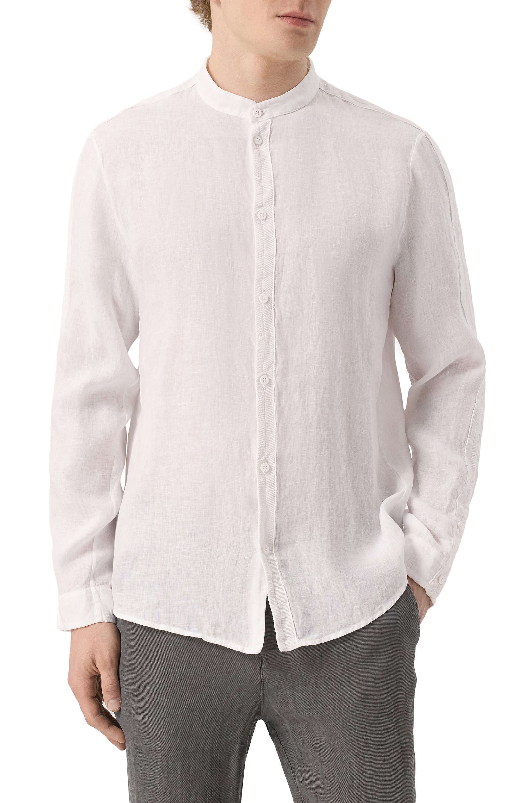 Льняная рубашка TRANSIT белого цвета по цене 36100 руб., арт. CFUTRZV311, фото 3 Льняная рубашка TRANSIT, арт. CFUTRZV311, фото 3