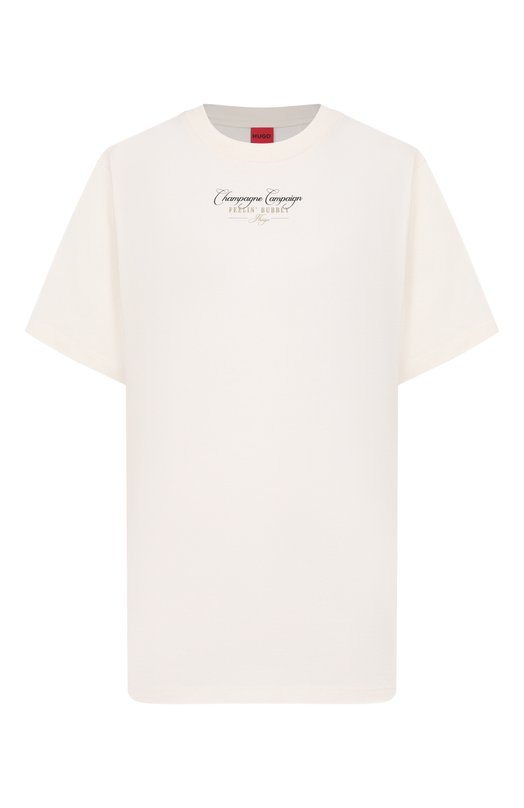 Хлопковая футболка HUGO 50561264 Кремовый 50561264