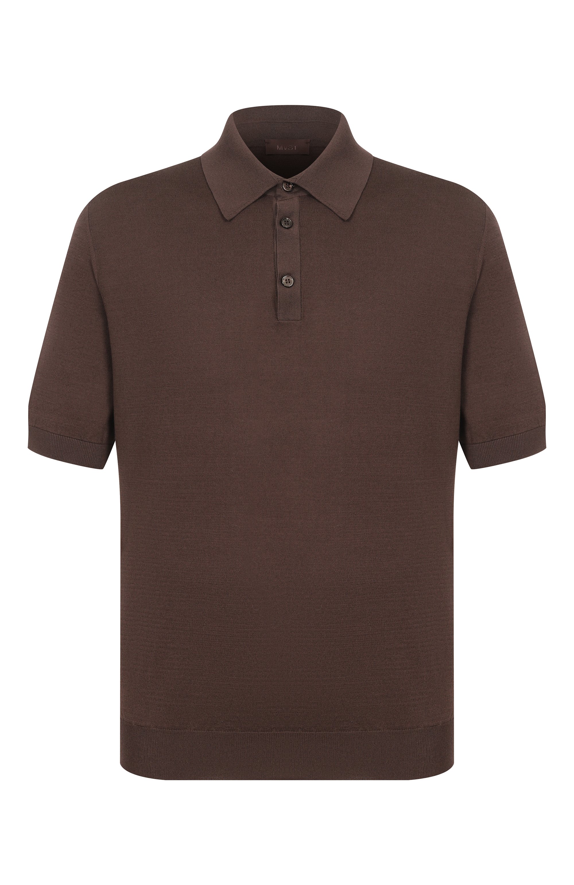 Поло из хлопка и шелка MVST темно-коричневого цвета по цене 97200 руб., арт. M26.CSM.K424/C0TT0N/SILK, фото 1 Поло из хлопка и шелка MVST, арт. M26.CSM.K424/C0TT0N/SILK, фото 1