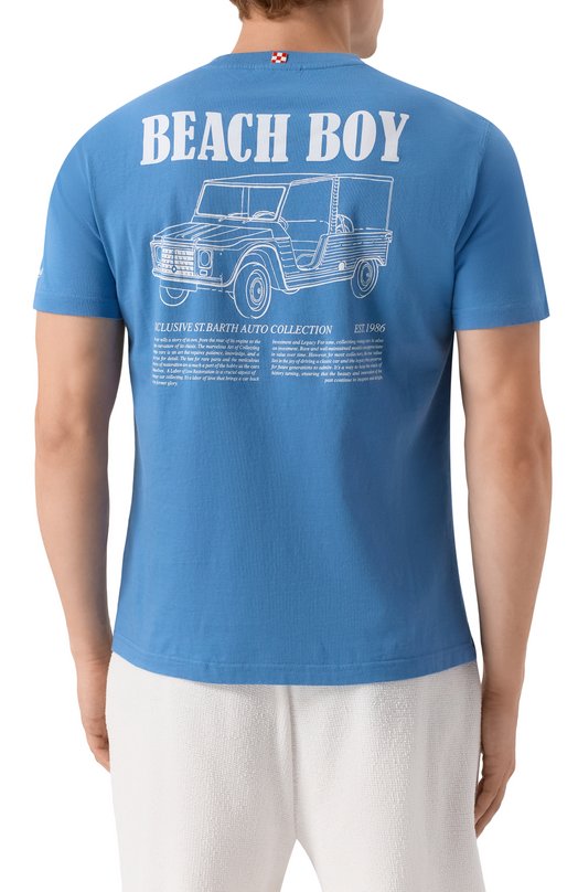 Хлопковая футболка MC2 Saint Barth STBM TSHIRT MAN/02359H Голубой  STBM TSHIRT MAN/02359H Фото 4