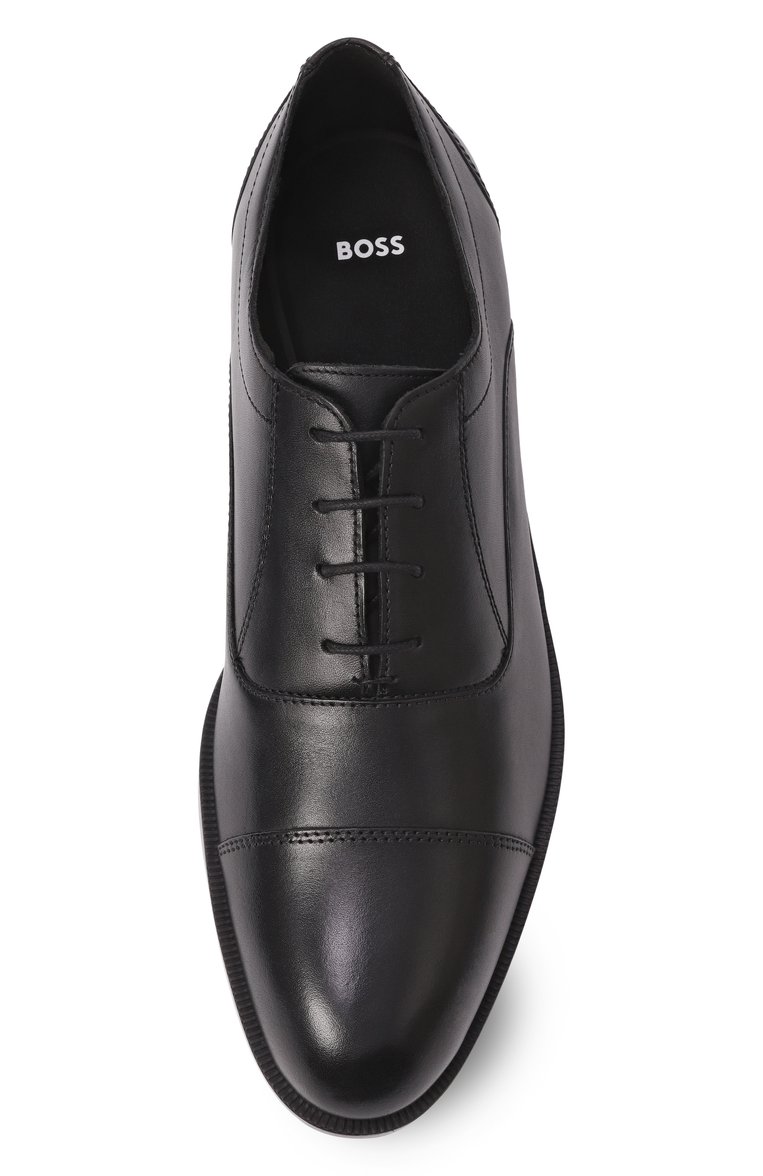 Мужские кожаные оксфорды tayil BOSS черного цвета, арт. 50536120 | Фото 6 (Материал внутренний: Текстиль; Нос: Не проставлено; Материал внешний: Натуральная кожа; Стили: Классический)