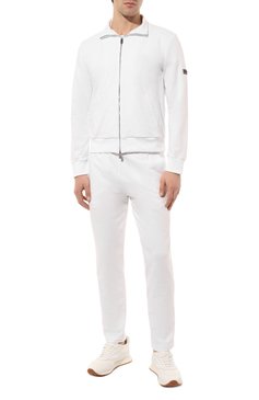 Мужской хлопковый спортивный костюм CANALI белого цвета, арт. T0747/MJ01503 | Фото 1 (Материал внешний: Хлопок; Рукава: Длинные; Кросс-КТ: Спорт; Драгоценные камни: Проставлено; Материал сплава: Проставлено)