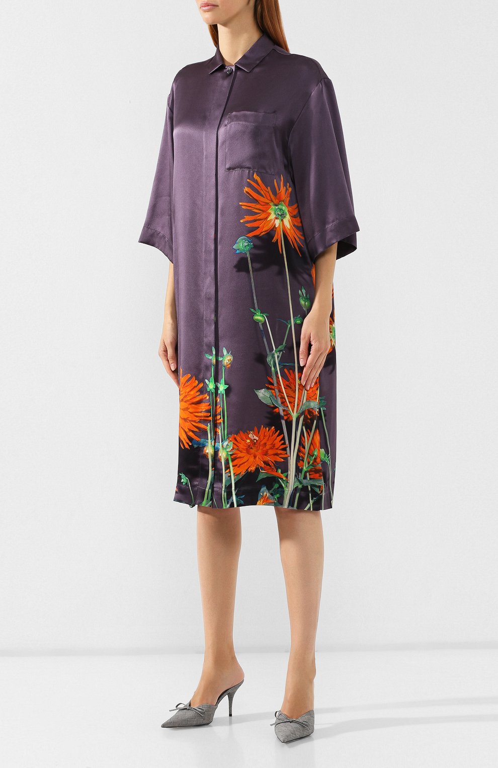 Атласное платье DRIES VAN NOTEN, арт. 192-31084-8408, фото 3