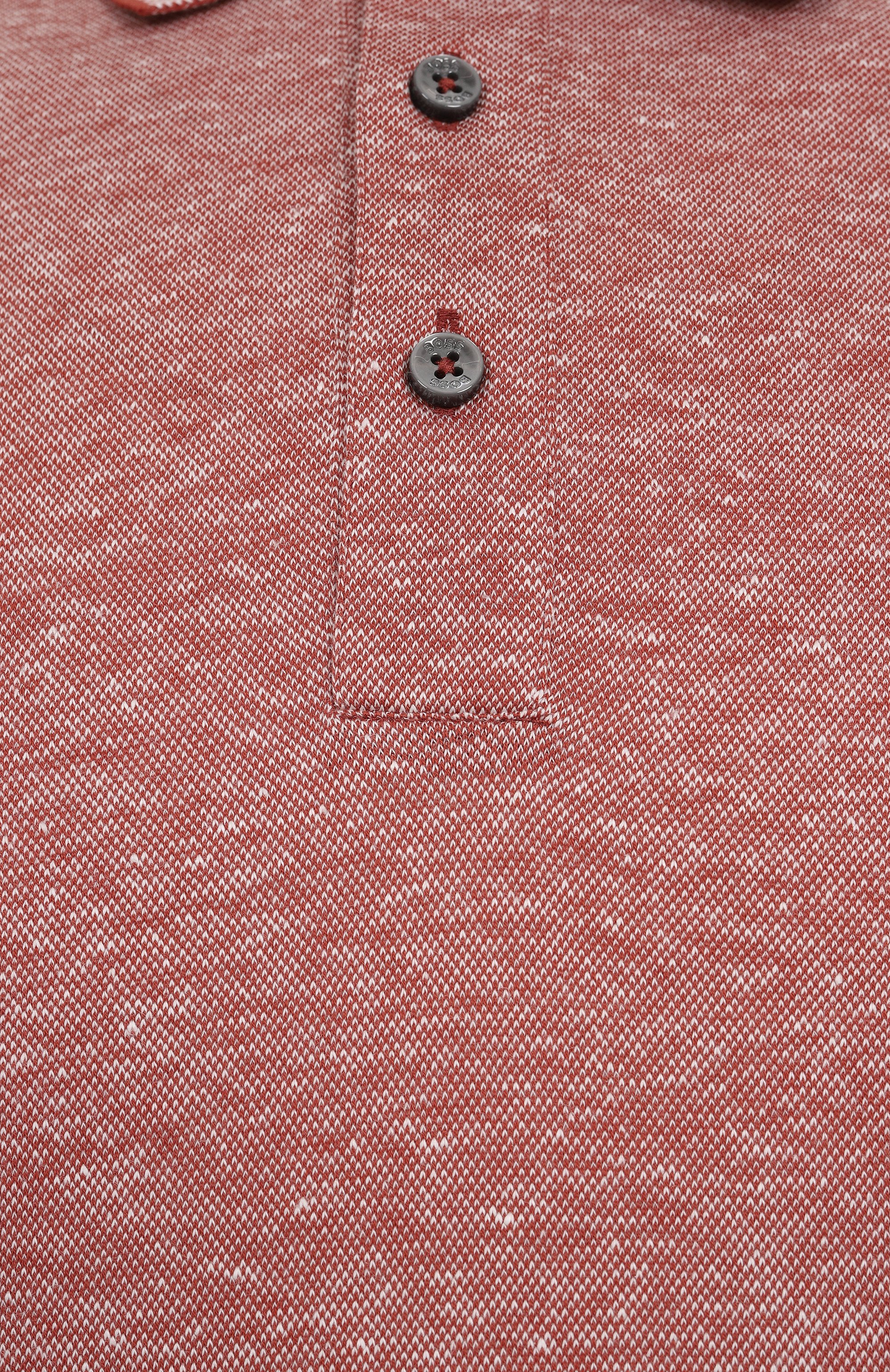 Поло из хлопка и льна BOSS, арт. 50537501, фото 6