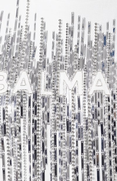 Хлопковая футболка BALMAIN белого цвета по цене 118500 руб., арт. TF01351/P040, фото 5 Хлопковая футболка BALMAIN, арт. TF01351/P040, фото 5