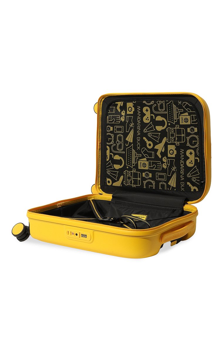 Женский чемодан logoduck+ expandable cabin MANDARINA DUCK желтого цвета, арт. SZV24-05J | Фото 4 (Размер: large; Материал: Пластик; Автоматизация ТО: Проставлено; Автоматизация состава: Проставлено)