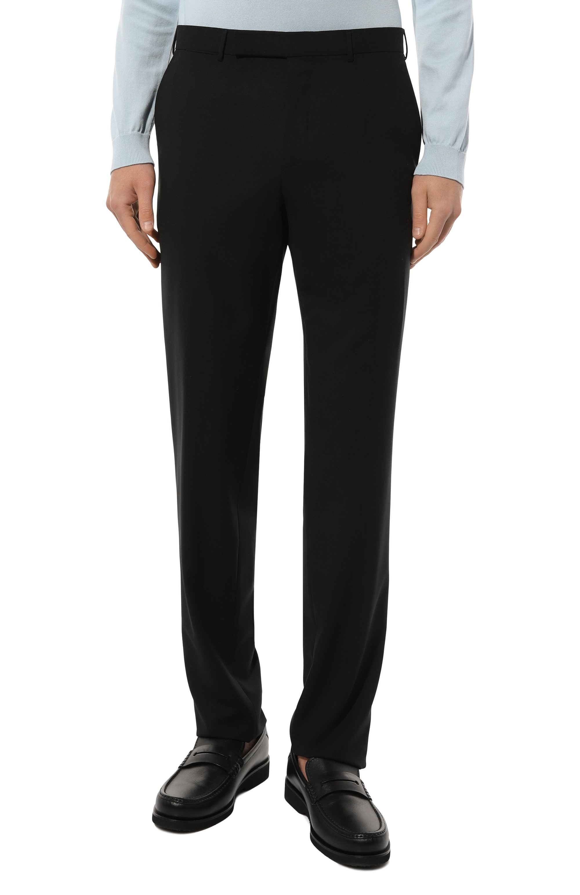 Шерстяные брюки ZEGNA черного цвета по цене 96350 руб., арт. C27F04/75TB12, фото 3 Шерстяные брюки ZEGNA, арт. C27F04/75TB12, фото 3