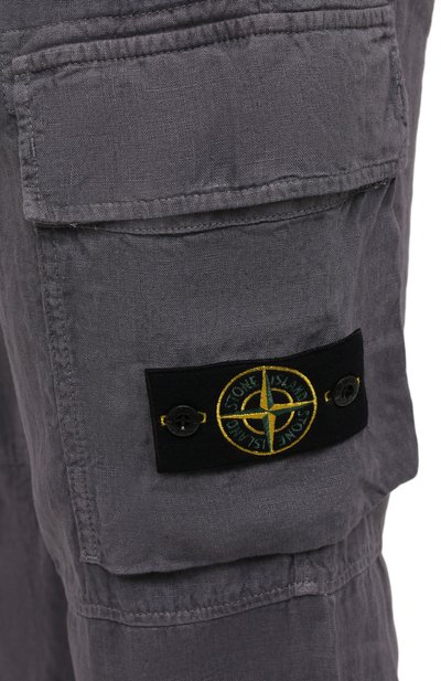 Льняные брюки-карго STONE ISLAND, арт. 741531601, фото 5