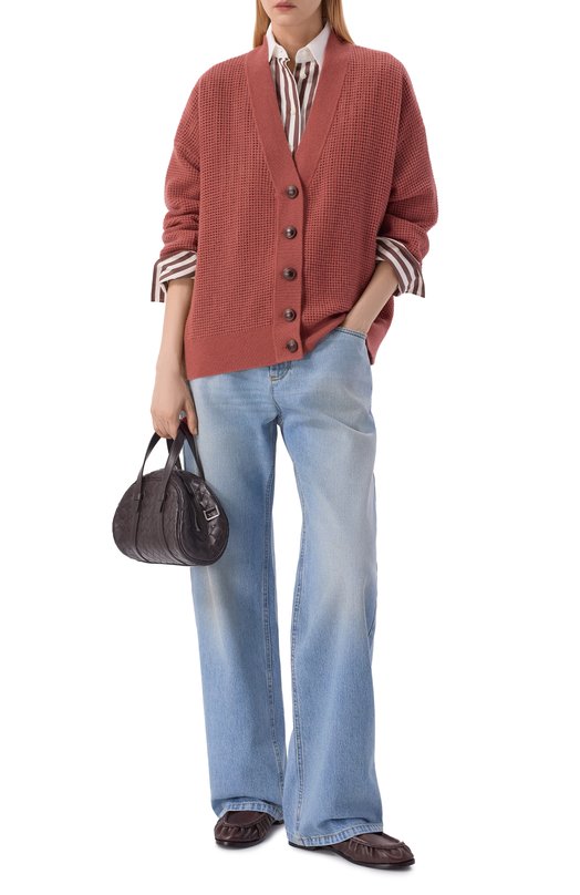 Кашемировый кардиган Brunello Cucinelli M12205106 Коричневый  M12205106 Фото 2