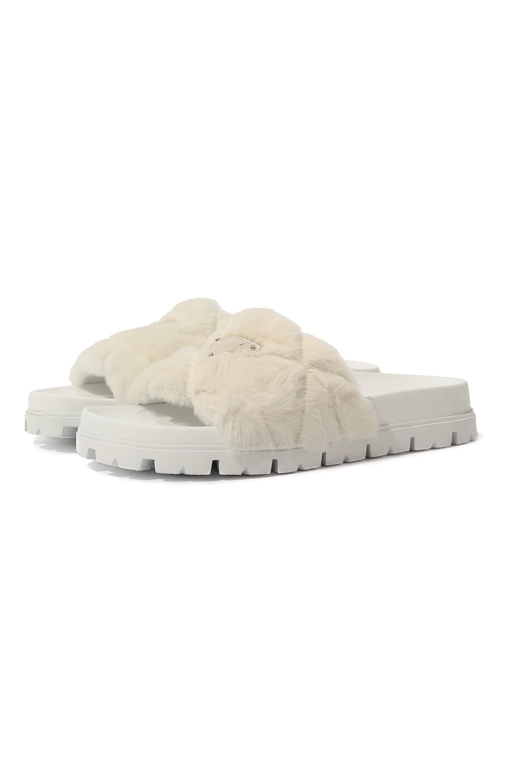 Меховые шлепанцы из овчины PRADA, арт. 1XX592-173-F0009-020, фото 1