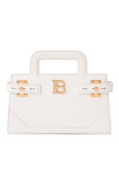 Женская сумка b-buzz small BALMAIN белого цвета, арт. DN0KJ931/LP0S | Фото 1 (Материал: Натуральная кожа; Размер: small; Материал сплава: Проставлено; Драгоценные камни: Проставлено; Ремень/цепочка: На ремешке)