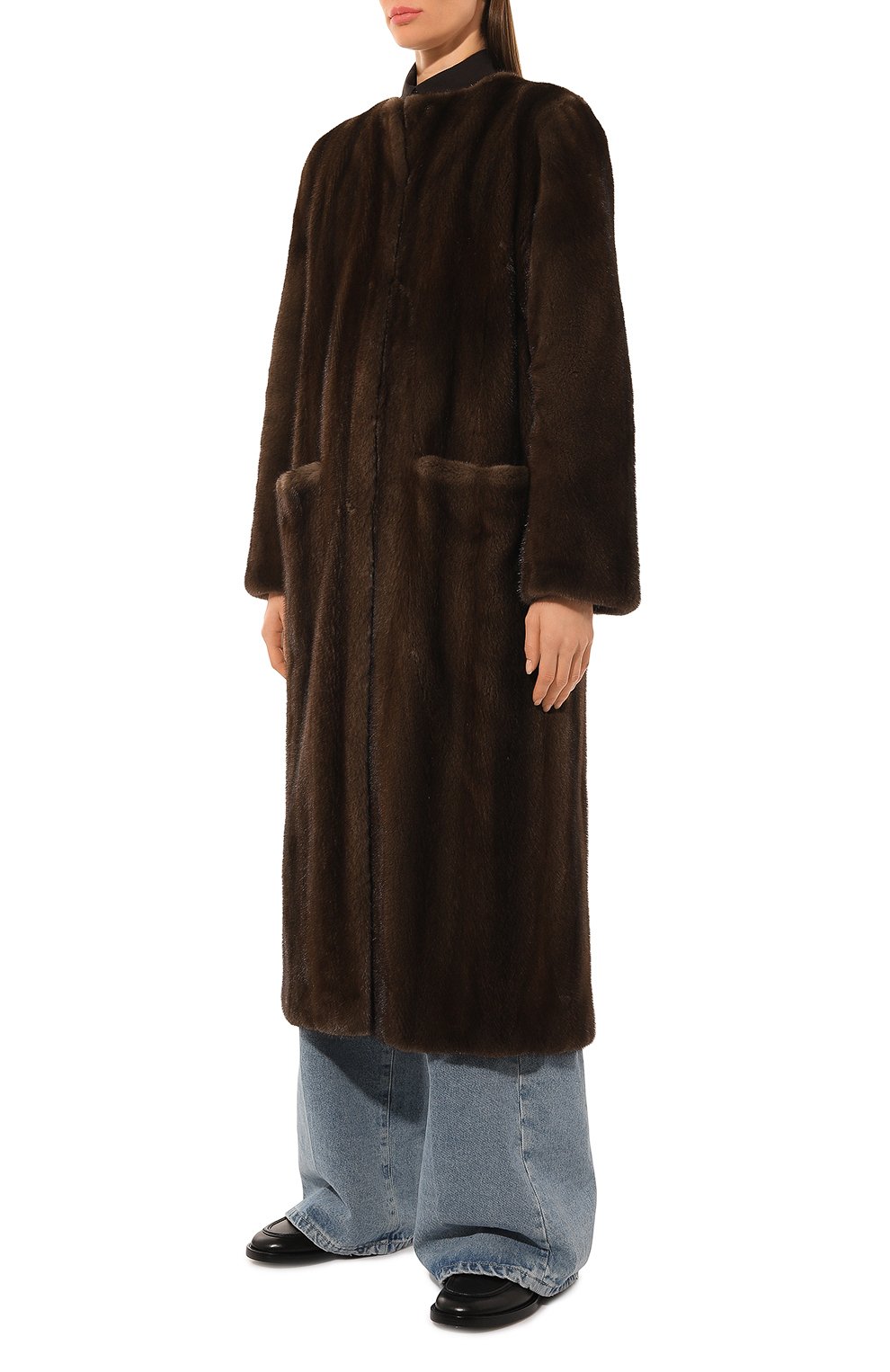 Шуба из меха норки GIULIA GURMAN темно-коричневого цвета по цене 1018080 руб., арт. CJ22342125DB5, фото 3 Шуба из меха норки GIULIA GURMAN, арт. CJ22342125DB5, фото 3