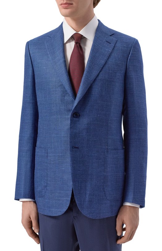 Пиджак из шерсти и шелка Brioni RG0D0Q/PDA58 Синий  RG0D0Q/PDA58 Фото 3