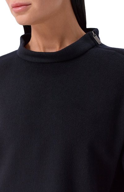Топ из шерсти и кашемира EMPORIO ARMANI темно-синего цвета по цене 69450 руб., арт. EW004238/AF24421, фото 5 Топ из шерсти и кашемира EMPORIO ARMANI, арт. EW004238/AF24421, фото 5
