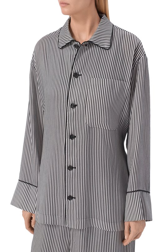 Рубашка из лиоцелла и шелка Ann Demeulemeester B0014007/FA737 Чёрно-белый  B0014007/FA737 Фото 3