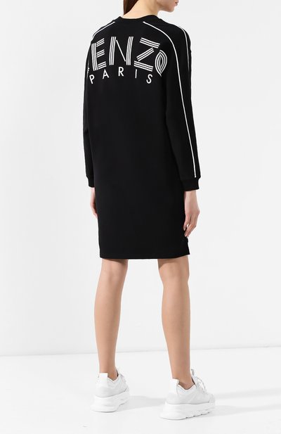 Хлопковое платье KENZO черного цвета по цене 32400 руб., арт. 2R0896952, фото 4 Хлопковое платье KENZO, арт. 2R0896952, фото 4