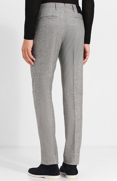 Брюки прямого кроя из смеси шерсти и шелка KITON, арт. UFPP79K01I44, фото 4