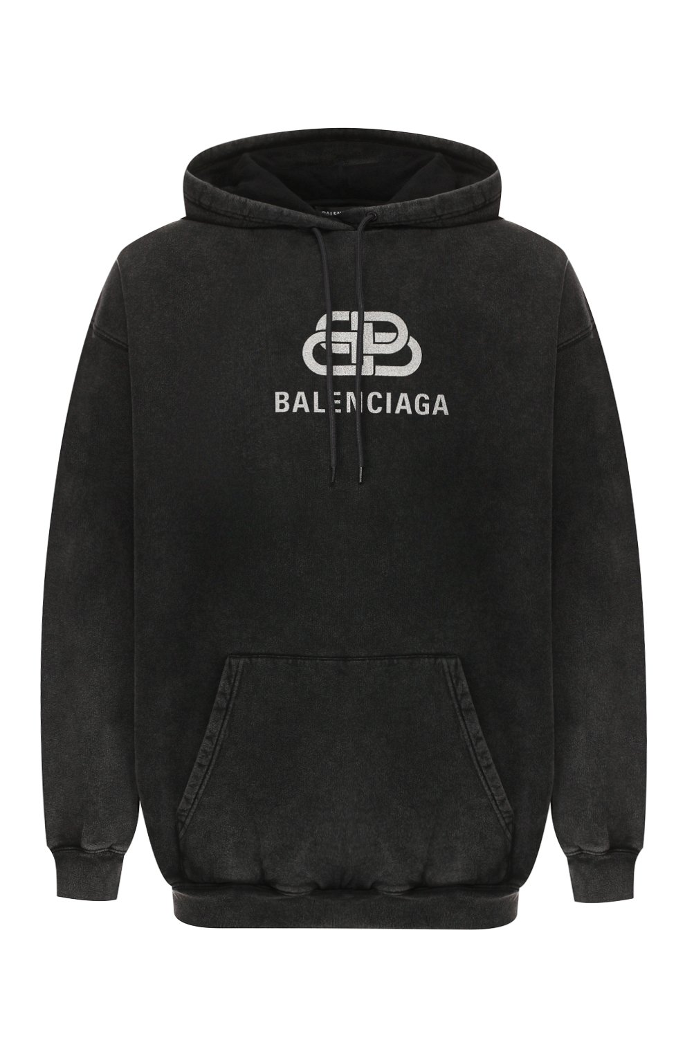 Хлопковое худи BALENCIAGA темно-серого цвета по цене 79950 руб., арт. 570811/TGV74, фото 1 Хлопковое худи BALENCIAGA, арт. 570811/TGV74, фото 1