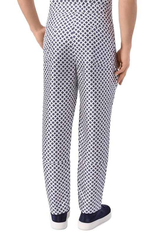 Шелковые брюки Kiton UPN004H09721 Синий  UPN004H09721 Фото 4