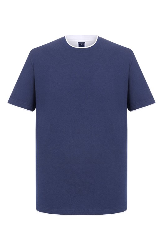 Хлопковая футболка Fedeli TU000200/JERSEY MELANGE Синий TU000200/JERSEY MELANGE