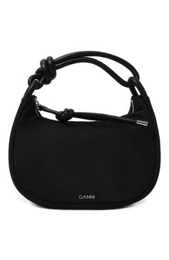 Женская сумка knot GANNI черного цвета, арт. A4479 | Фото 1 (Сумки-технические: Сумки top-handle; Материал сплава: Проставлено; Материал: Текстиль; Драгоценные камни: Проставлено; Размер: large)