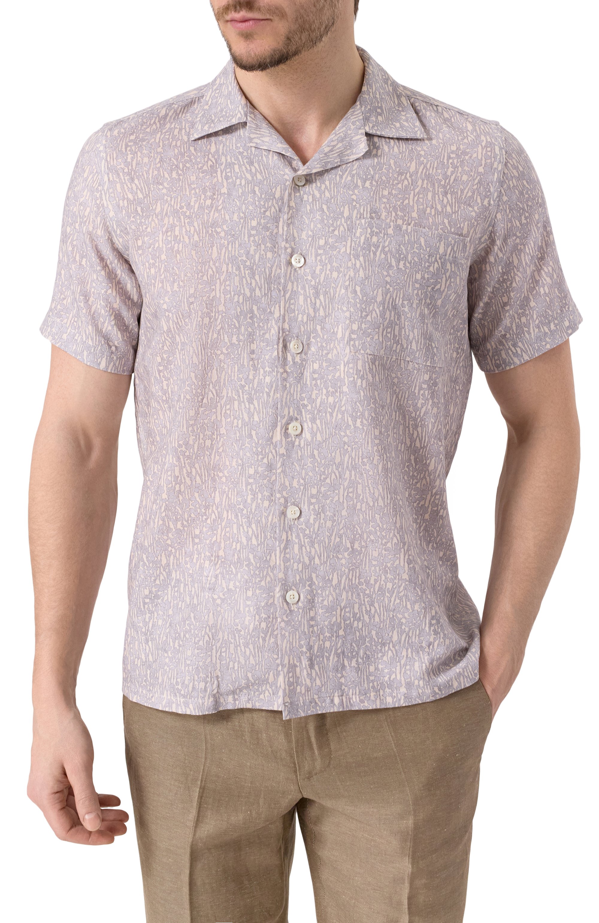 Рубашка из хлопка и льна CANALI, арт. CSM3055/GL03520, фото 3