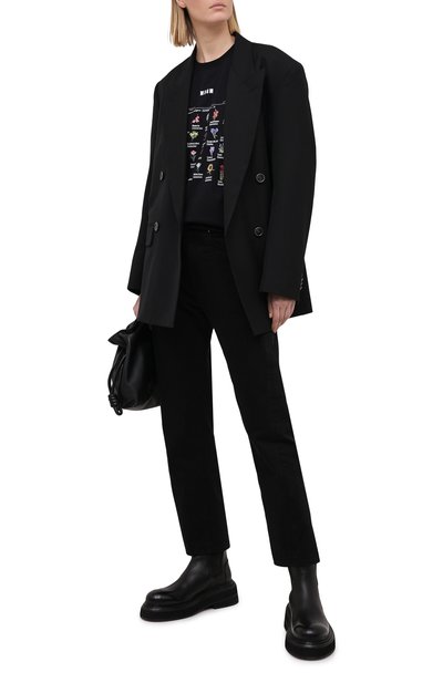 Хлопковая футболка MSGM черного цвета по цене 21050 руб., арт. 3041MDM109 217298, фото 2 Хлопковая футболка MSGM, арт. 3041MDM109 217298, фото 2
